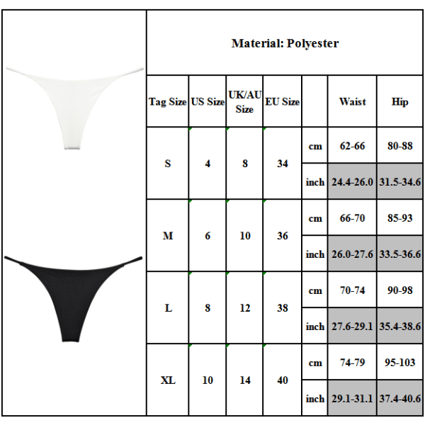 Kvinnor Underkläder Micro G-string Underbyxor Bikini Underkläder White XL