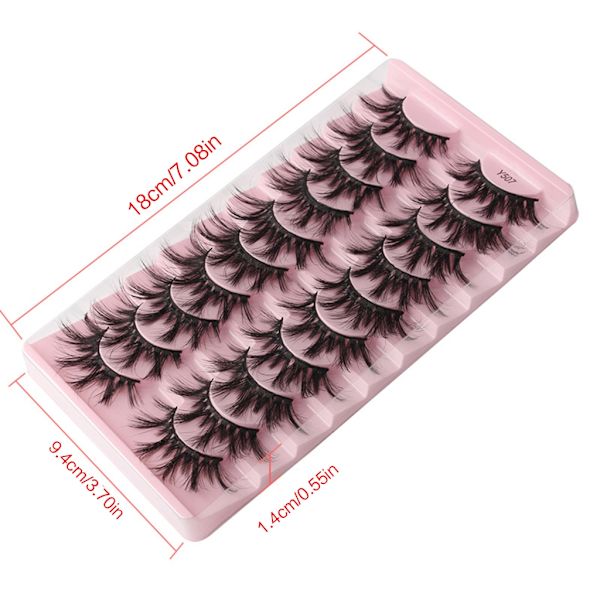 Nya fransar Mink Lösögonfransar Naturligt utseende Wispy Clear lash Band alska ögonfransar luffiga 3D Curly Strip Cat Eye ransar F