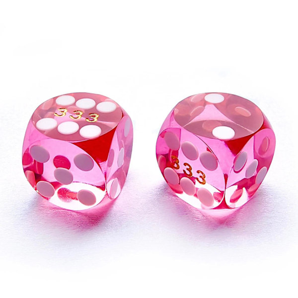 Bescon Terninger Professionelle Præcisionsterninger Runde Hjørner 9/16 Gem Pink