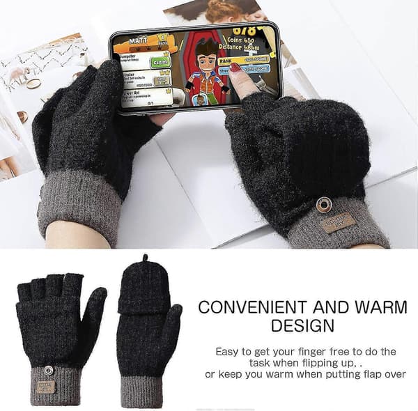 Damehandsker Vinter Touchscreen Handsker Strikkede Fingerhandsker Sport Varme Gave