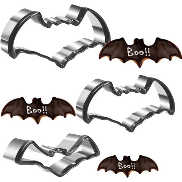 Halloween Cookie Cutter - 3 delar fladdermusform i rostfritt stål