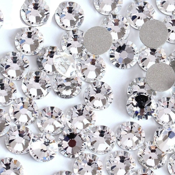 1440 bitar 2,8 mm klar kristall platt baksida briljant rund strass glasstenar glitter juveler Transparent faux diamant (klar)