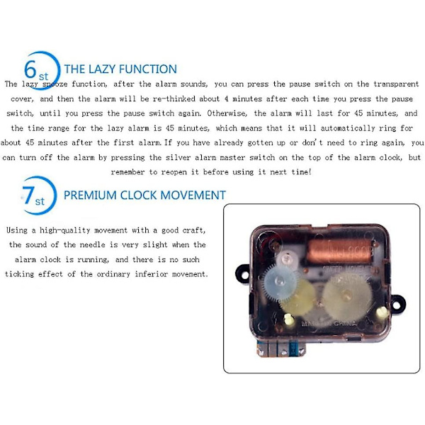 Bee Barnväckarklocka Scanning Mute Tecknad Snigel Väckning Dual Tone Alarm Clock, Lovely Alarm Clock, Blue qd