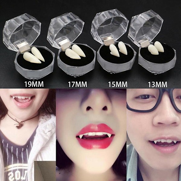 2kpl 13/15/17/19mm Halloween Teko Vampyyri Hampaat Torahampaat Tekohampaat Rekvisiitta Juhlakoriste TSUNDEAU 17mm