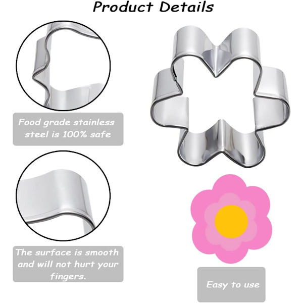 7 deler mini metall kakeutstikkersett - fredstegn Groovy baking