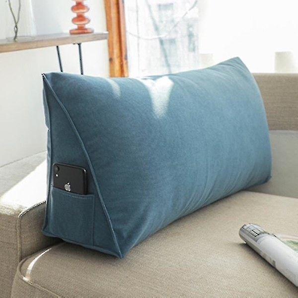 Triangulär sängkilkudde, ryggstöd, lässtöd - Yvan Blue 120*35*20cm