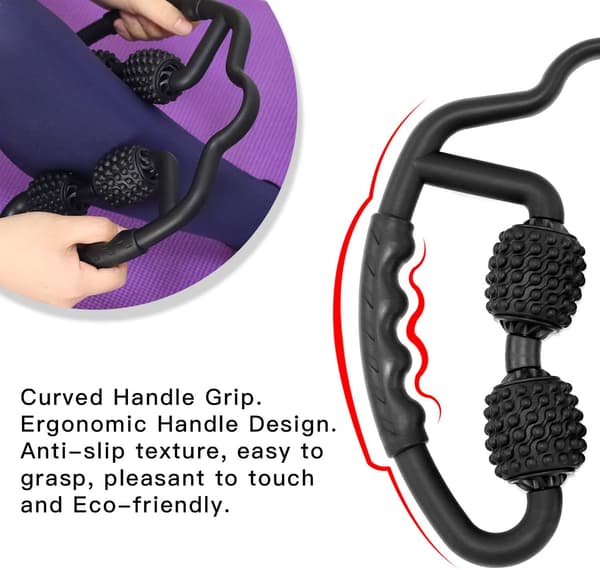 (svart) Cellulitmassager, Massagerulle för ben, vader, lår, nacke