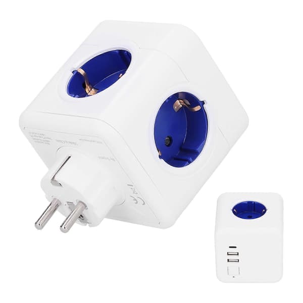 EU-stikkontakt multifunksjonelle porter USB-utgang strømplugg trådløs stikkontaktforlengeradapter EU-plugg AC250V