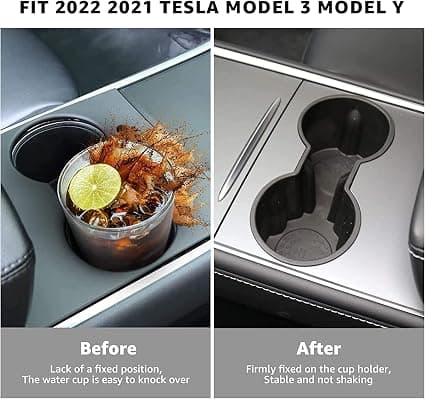#Passer til Tesla Model Y Model 3 2022 2021 Centerkonsol Kopholder Kun kompatibel med ny konsol#