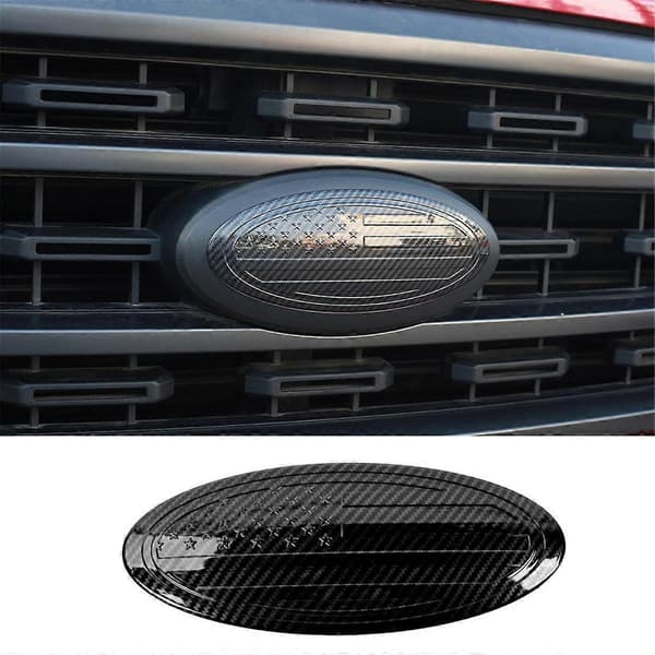 Frontgrill Bakre Emblem for , 9,5 Tommers US Flag Emblem Logo for ,ABS Karbonfiber