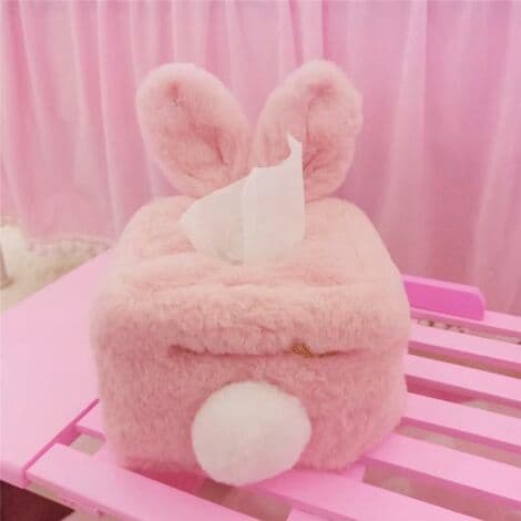 Tissue Box, Plush Rabbit Tissue Box Storage Tray Napkin Holder Storage Home Decor Easter Square