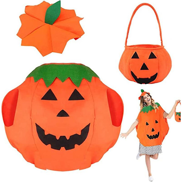 Halloween græskarkostume, græskarkostume med hat og slikposer