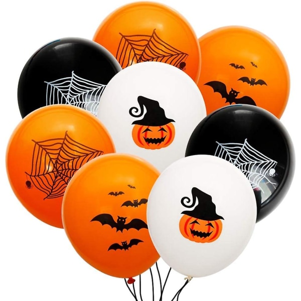 20st Svart Orange Vita Latexballonger - Essential Halloween Party Decor