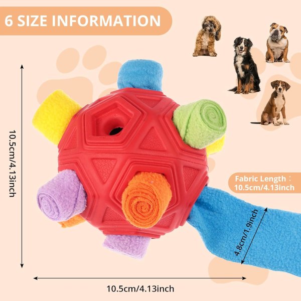 Lyneun Snuffle Ball för hundar, mjuk interaktiv hund