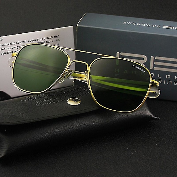 Top Army Randolph Re Solglasögon Glas Män Designer Solglasögon Körning RE-gold-gray Size 55mm