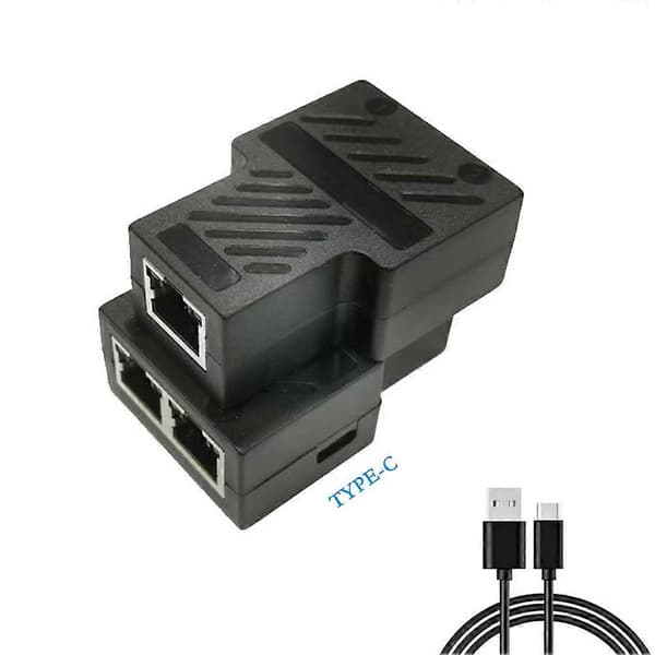 Ethernet Splitter 100Mbps RJ45 Netværksforlængerstik 1 til 2 Ethernet-adapter Internet Netværkskabel Forlænger
