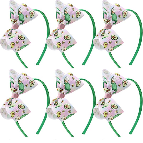 6 st Girls Bow Pannband Hårband Fruit Print Ha qd