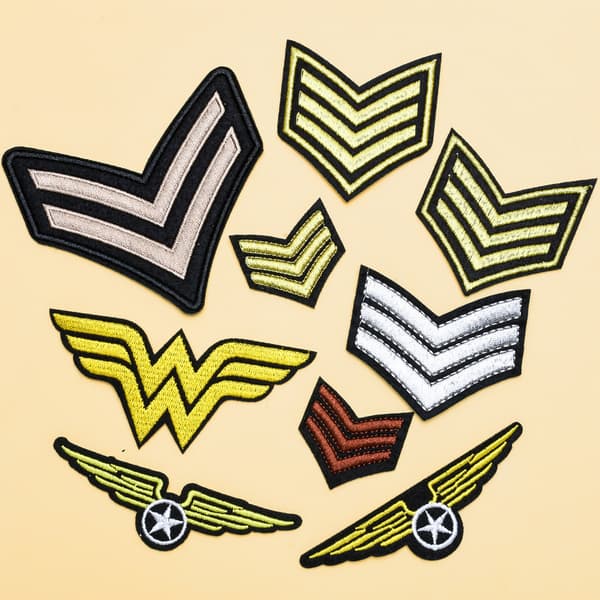 9 Broderade Armélapp - Sergeant Rang - Sy På Axel