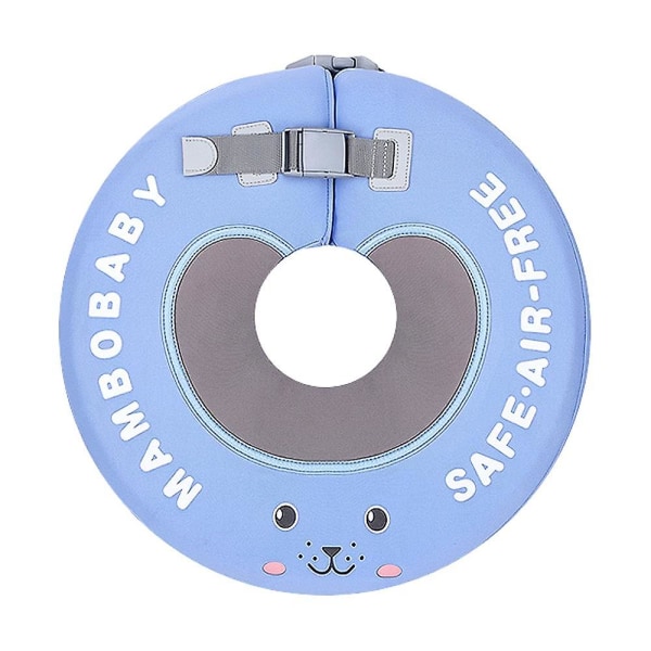 Mambobaby B510 Ilmatäytteetön Vauvan Kelluntarengas Kaulalle, Pääkelluke, Uimarengaslelut, Uimakouluttaja blue Large Size for 6-12 Months