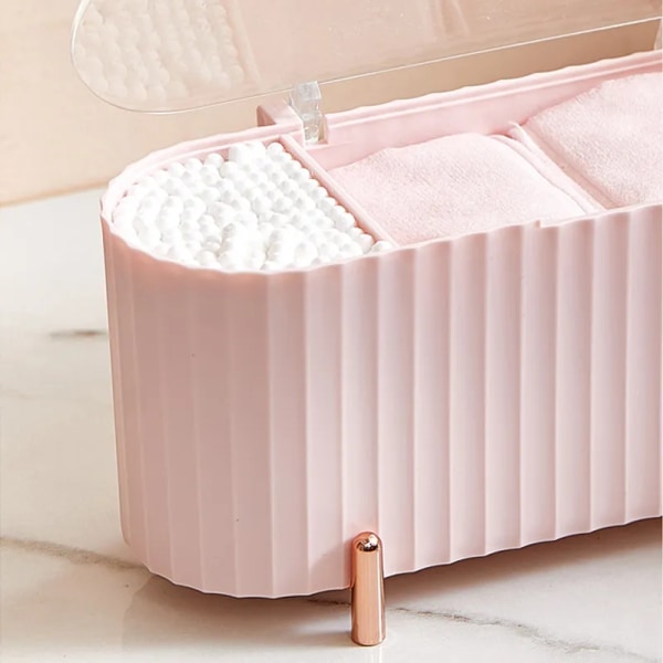 Kosmetisk förvaringslåda med lock Dammtät skrivbord Pink G603B