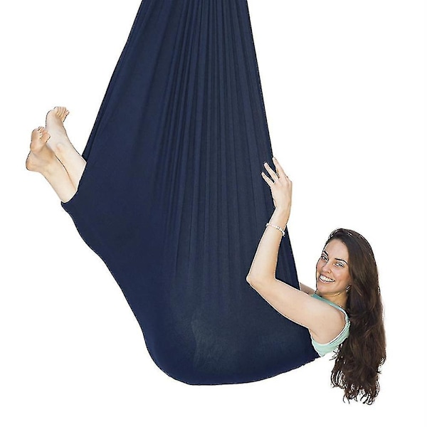 Barnens Luftyoga Hängmatta 100% Nylon Elastisk Anti-gravitationssvängning För Inomhus/Utomhus Barn Sensorisk Träning Hängande Stol 280*100cm KIO Lake blue