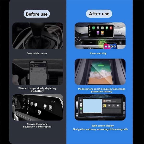 Carplay USB-versjon, trådløs Carplay kablet til trådløs bil Smart navigasjon Carplay-boks Rosa-