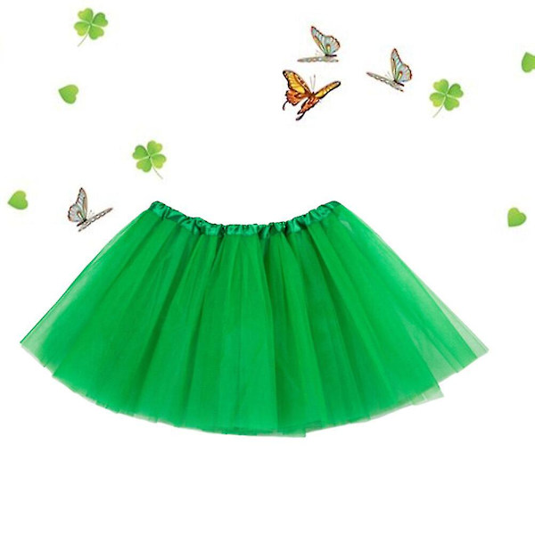 2 st Tutu-kjol 3-lagers balettklädd tutu-kjol för barn för flickor Festdräkt (grön) Green 2pcs