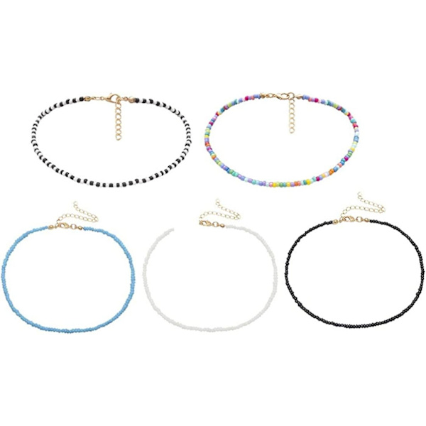 Halsbandskedja Pärlhalsband Dam Pärlhalsband Smycken (Röd)
