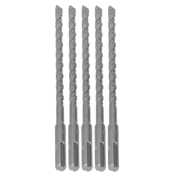 5 STK Slagborebits med hårdmetalspids Roterende Hammerbit 2 Fløjte Spiralbits til mursten beton 210mm 8mm / 0.31in