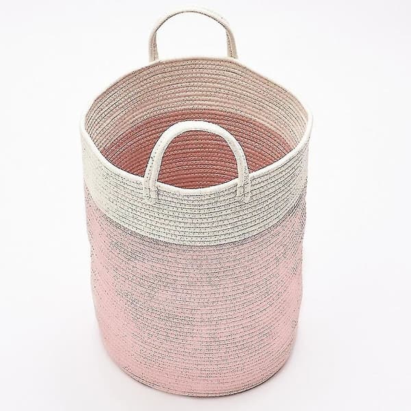 Tvättkorg i bomullsrep Pink 40 x 25cm