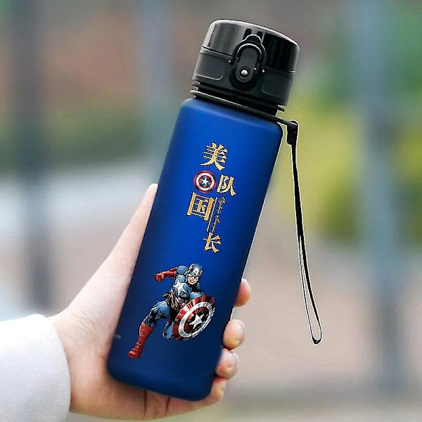 Spiderman Hulk Anime Vattenflaska Iron Man Captain America Pojkar Cartoon Plast Drickkoppar Barn Vuxna Vattenglas 560ml 4