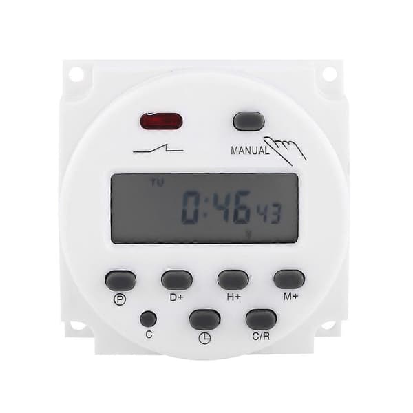 Mikrocomputer LCD Digital Programmerbar Elektronisk Relæafbryder Timer (24VAC/DC)