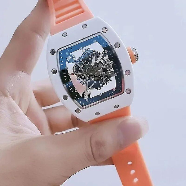 Toppmärket automatisk sportkörning sekunder 3 stift transparent botten fullfunktion herr lyx RM watch herr kvarts watch 14