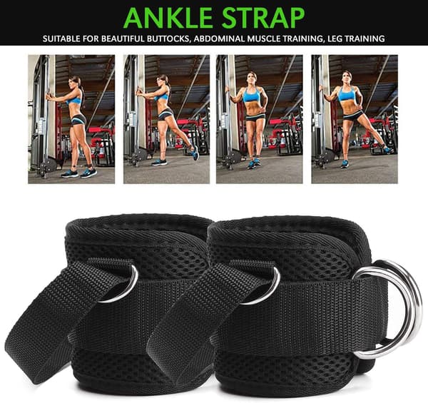 1 par ankelstropper, ankelmansjetter, D-ring ankelmansjetter for kabelmaskin