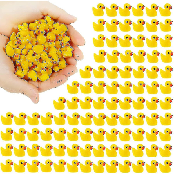 200 stk. Mini Gule Ænder Ællinger Små Ænder Havedekoration Akvarium Dukkehus Potteplanter Dekoration 7 farver Bedste Gave Orange 200 PCS