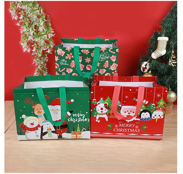 8 st 32,5 × 25 × 17 cm Julklappspåsar, Återanvändbara Shoppingpåsar,