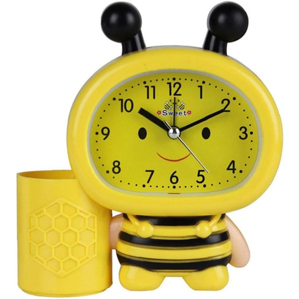 Cartoon Bees Alarm Clocks Multi Functional Pen Holder Timepiece f qd