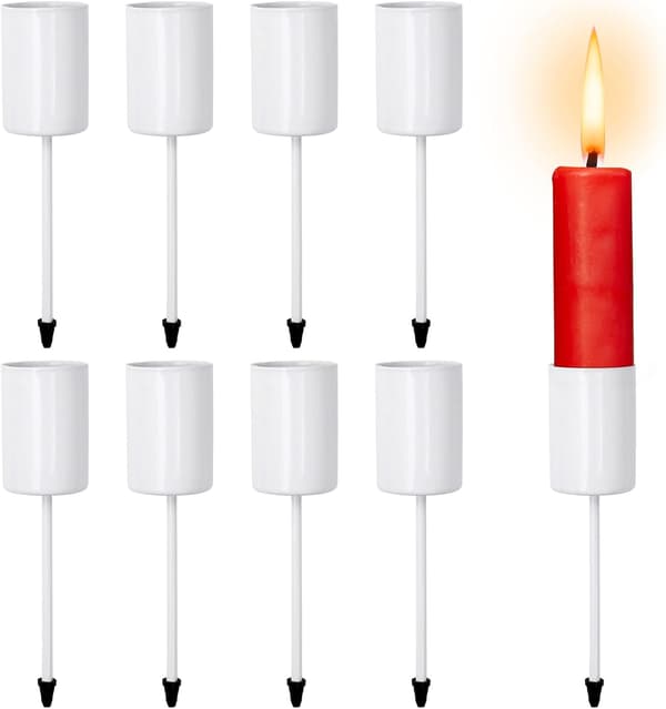 8 stk Lysestaker (Hvit) Jern Lysestake Borddekorasjon Lys