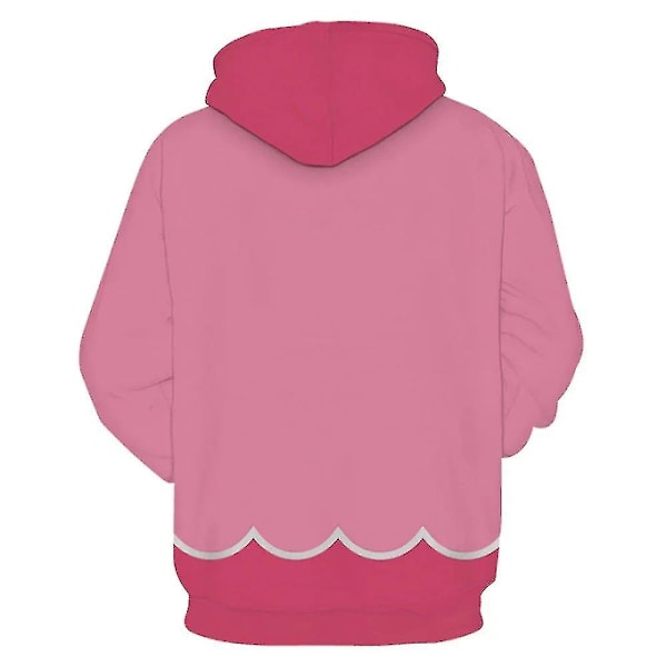 Super Mario Hoodies för Vuxna Kvinnor och Män - Vinterkostym, Huvtröja, Pullover Peach 3XL