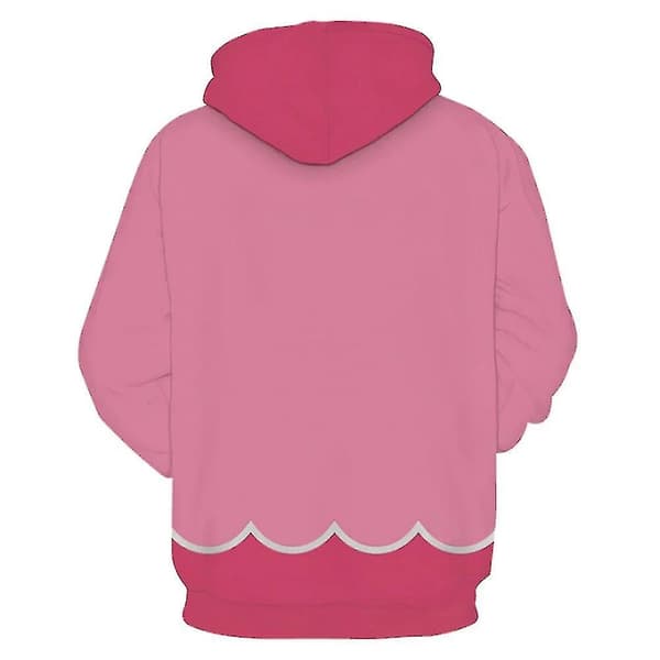 Voksen Dame Herre Super Mario Hættetrøjer Vinterkostume Hættetrøje Pullover Peach L