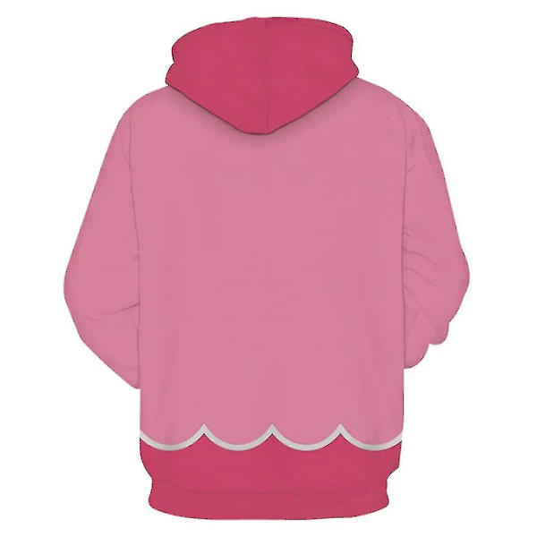 Voksen Dame Herre Super Mario Hættetrøjer Vinterkostume Hættetrøje Pullover Peach M