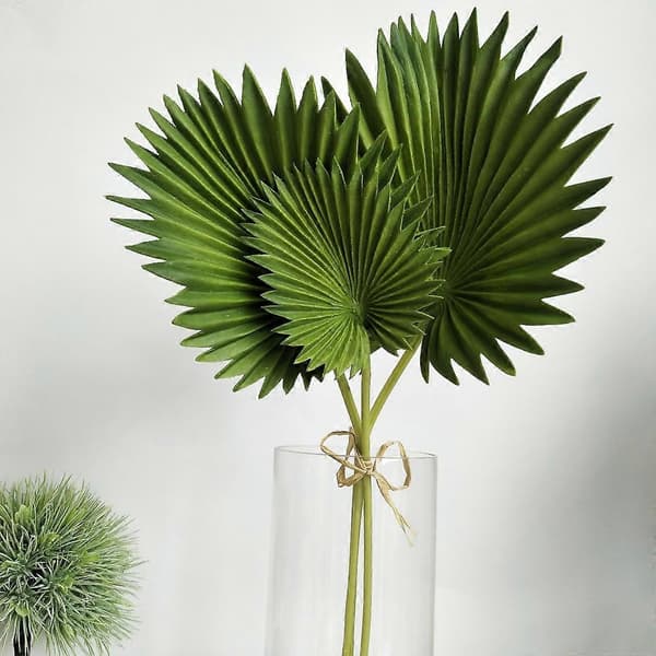 3 stk. kunstige palmeblade, grønne plastikplanter, simulationsblade, blomsterarrangement