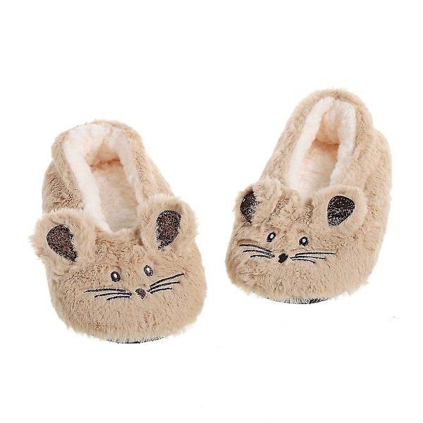 Hjemme Fuzzy Hjemmesko Dame Vinter Pels Bomuld Varm Plys Skridsikker Grib Indvendig Fluffy Dovne Kvinde Museører Broderi Gulvsko Khaki 39to41