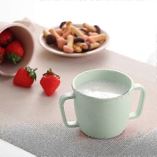 Tohåndtskopp Solid Farge Drikkkopp Melk Kaffekopp Servise For Hjem, Enkel Å Bruke (1stk, Beige)