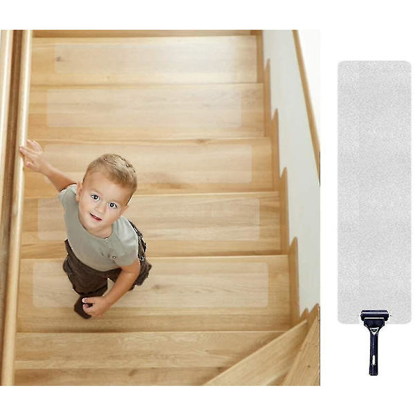 Halkskyddsremsor för trappor Transparenta halkskyddsremsor för trappor 10 cm x 60 cm 15-pack