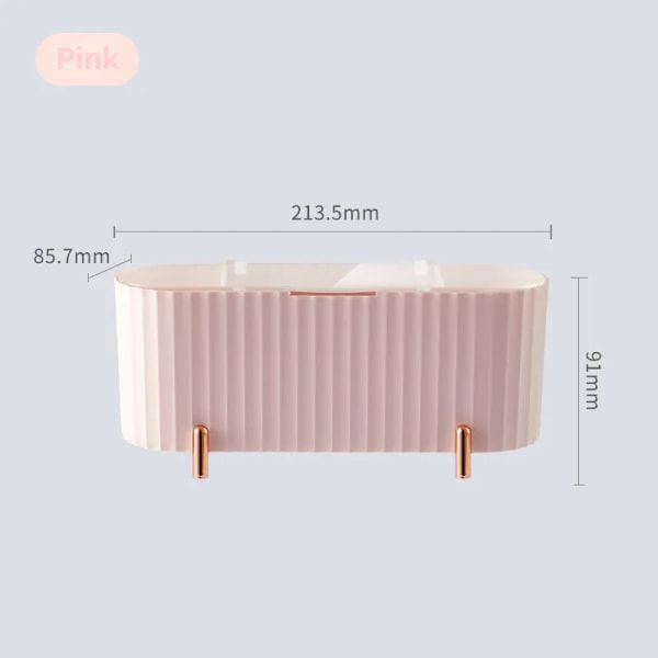 Kosmetisk förvaringslåda med lock Dammtät skrivbord Pink G603B