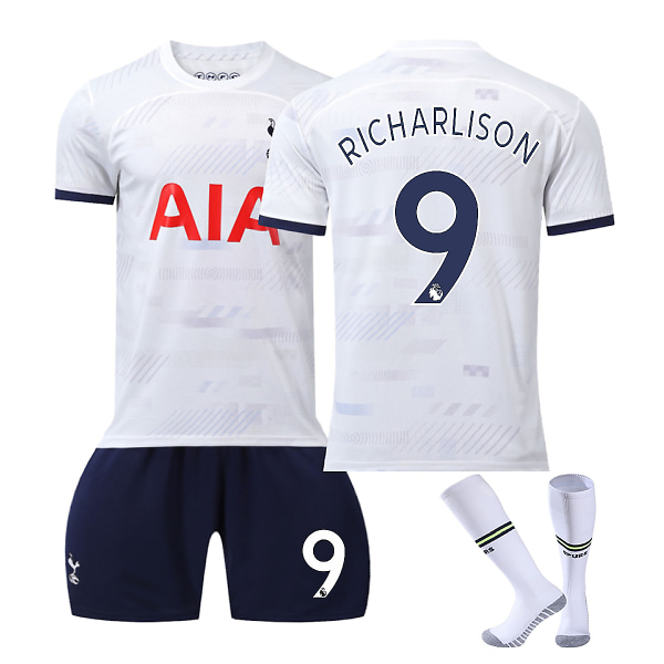 23/24 Ny säsong Hem Tottenham Hotspur F.C. RICHARLISON Nr 9 Barn Jersey-paket Barn-24