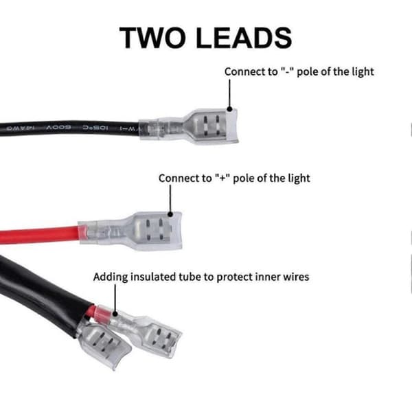 40A 12V LED Spotlights Ledningsnet 1-til-2 IP67 Vandtæt til Bil Motorcykler ATV UTV