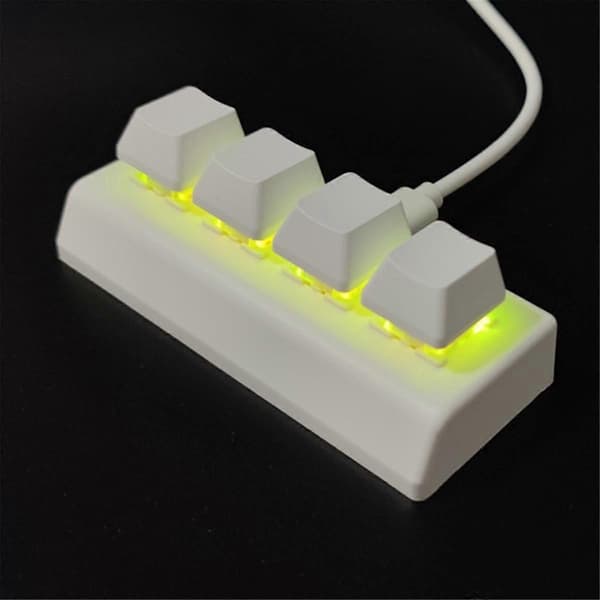 4 taster programmerbart tastatur Rød switch Ctrl C V Enter Mini mekanisk tastatur understøtter NKRO til gaming kontor sort A