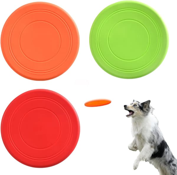 3 Pakker Hundefrisbees, Naturlig Gummiunderkopper, Gummi Legetøjsfrisbee